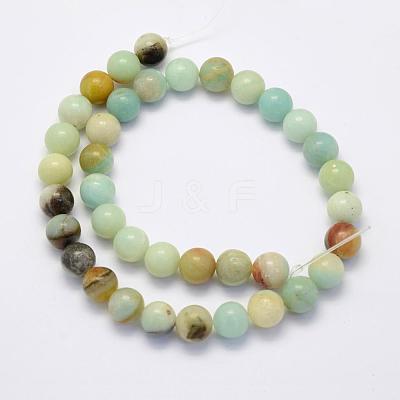 Natural Flower Amazonite Beads Strands G-G697-F06-6mm-1