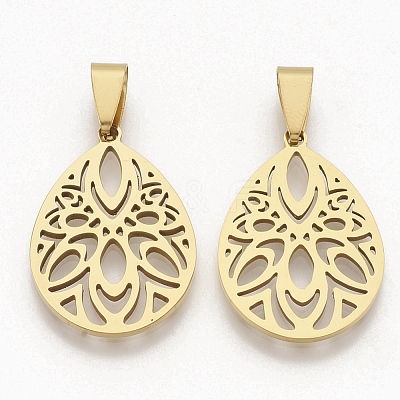 201 Stainless Steel Pendants X-STAS-N089-01G-1