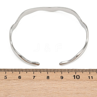 304 Stainless Steel Cuff Bangles for Women BJEW-B147-01P-1