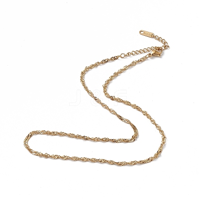 Ion Plating(IP) 304 Stainless Steel Singapore Chain Necklace for Men Women NJEW-K245-013A-1