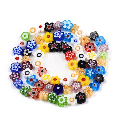 Handmade Millefiori Glass Bead Strands LAMP-N029-017A-08-1