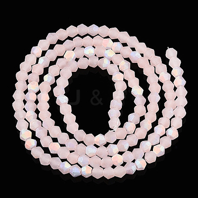 Imitation Jade Bicone Frosted Glass Bead Strands EGLA-A039-J2mm-MB07-1