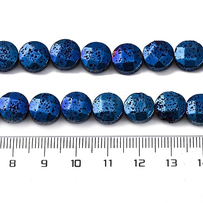 Electroplated Natural Lava Rock Beads Strands G-A256-F01-01H-1