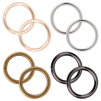8Pcs 4 Colors Zinc Alloy Linking Rings FIND-GF0003-21-1