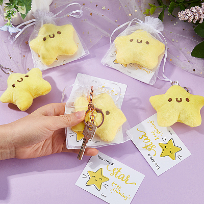 25Pcs Cute Star Shaped Doll Pendant Decorations HJEW-DC0001-29-1