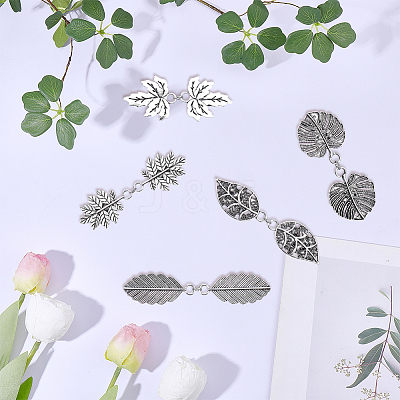 5Pcs 5 Styles Alloy Cardigan Clips AJEW-SC0004-38AS-1