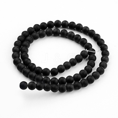 Frosted Glass Bead Strands X-GLAA-G016-6mm-02-1