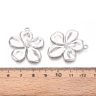 304 Stainless Steel Flower Pendants X-STAS-T067-30P-1