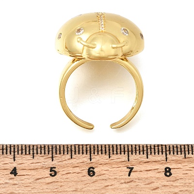 Brass Micro Pave Cubic Zirconia Cuff Open Rings RJEW-D346-01G-02-1