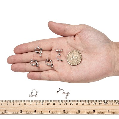 Brass Screw On Clip-on Earring Dangling Charms Pendants Setting Findings LS-KK-M019-01P-1