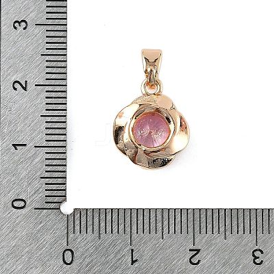 Brass Pave Cubic Zirconia Pendants KK-E795-26KCG-01-1
