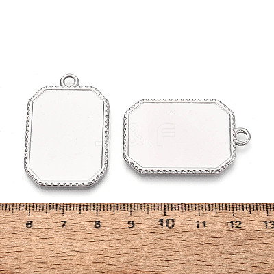 304 Stainless Steel Pendant Cabochon Settings STAS-N108-76P-1