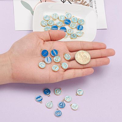 2 Sets 2 Styles Golden Plated Alloy Enamel Charms ENAM-YW0001-28C-1