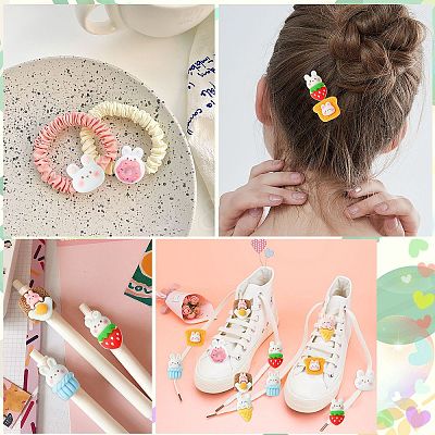 40Pcs 8 Styles Rabbit Theme Opaque Resin Cabochons RESI-CJ0003-78-1