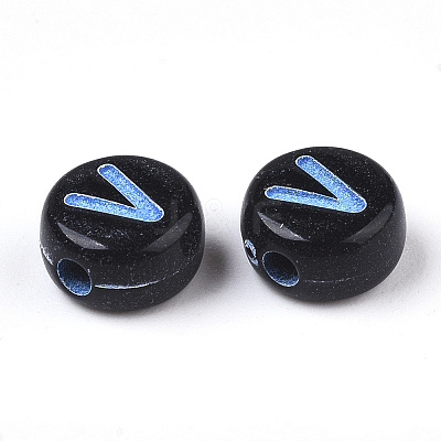 Opaque Black Acrylic Beads MACR-N008-17V-1