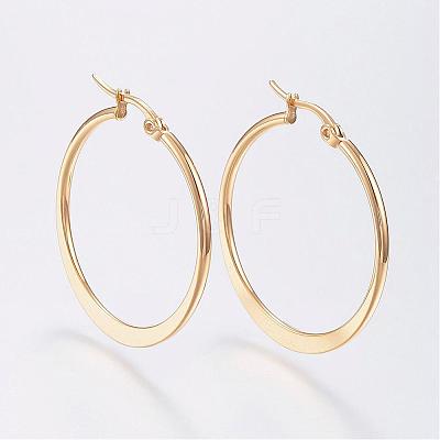 304 Stainless Steel Big Hoop Earrings EJEW-F105-19G-1