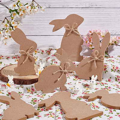 8 Sets 4 Style DIY Easter Wood Pendant Decorations DJEW-OC0001-42-1