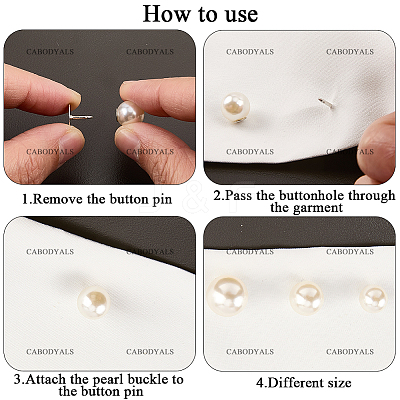 20Pcs ABS Plastic Pearl No Sewing Buttons BUTT-CY0001-22B-1