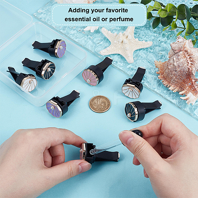 8Pcs 4 Colors Resin Car Air Vent Clips HJEW-OC00237-1