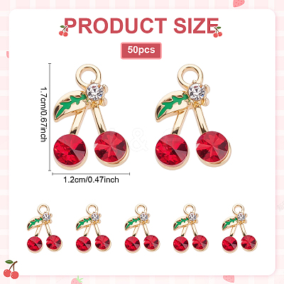 50Pcs Alloy Rhinestone Pendants ENAM-ME0001-24-1