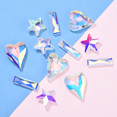 30Pcs 3 Styles Glass Pendants GLAA-YW0004-70-1