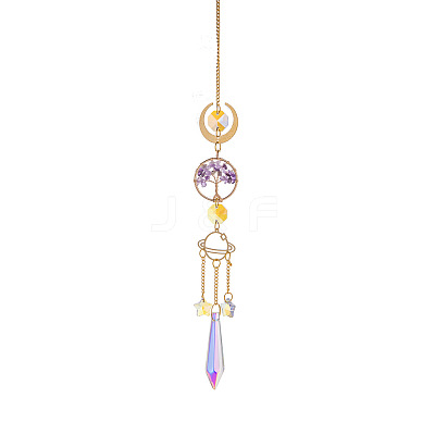 Glass Cone Hanging Suncatcher Prism Ornament PW-WG88031-05-1