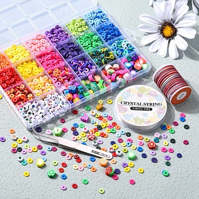DIY Food Theme Heishi Preppy Bracelet with Letter Making Kit DIY-YW0005-64-1