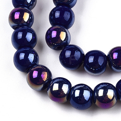 Electroplate Opaque Glass Beads Strands X-GLAA-T032-P6mm-AB03-1