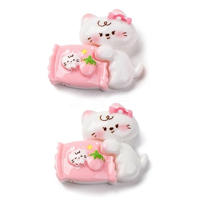 Cat Theme Opaque Resin Cabochons CRES-Z010-01C-1