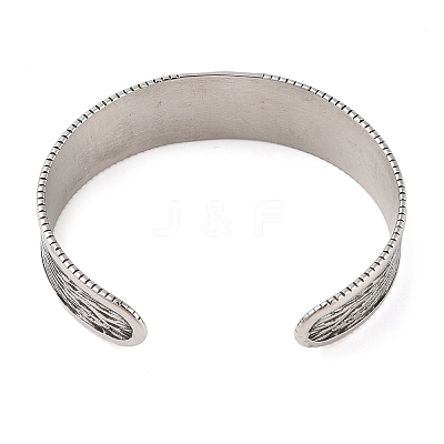 Viking Compass 304 Stainless Steel Open Cuff Bangles for Men BJEW-U001-01AS-1