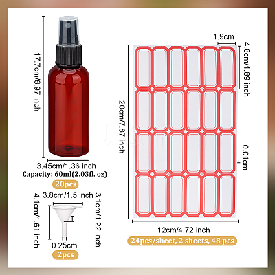 20Pcs Plastic Spray Bottles AJEW-OC0013-79-1