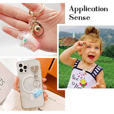 30pcs 15 style Imitation Bubble Tea & Ice Cream Resin Pendants RESI-FW0001-07-1