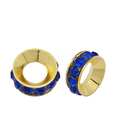 Brass Rhinestone Spacer Beads RB-A020-9mm-05G-1