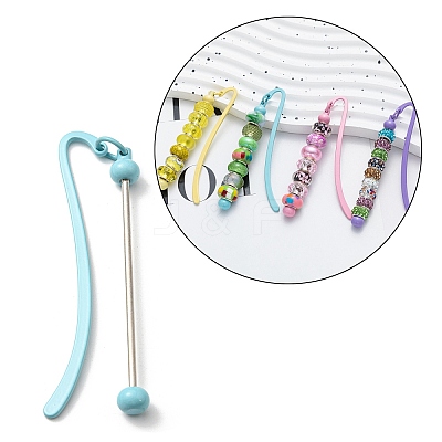 Iron & Alloy Bookmarks with Beadable Bar Pendant LS-AJEW-G055-02A-1