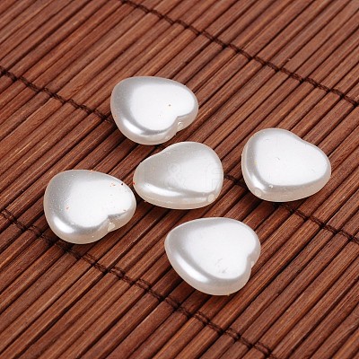 Heart Acrylic Imitation Pearl Beads OACR-O002-3972-1