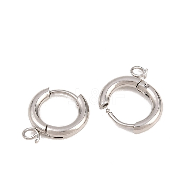 316 Stainless Steel Huggie Hoop Earring Findings EJEW-B158-01A-P-1