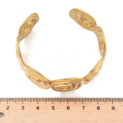 304 Stainless Steel Cuff Bangles for Women AJEW-P127-18G-1