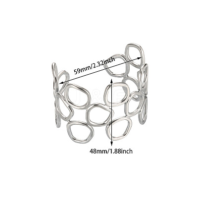 201 Stainless Steel Cuff Bangles WGC4B4F-01-1