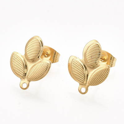 PVD Vacuum Plating 304 Stainless Steel Stud Earring Findings STAS-S079-68A-1