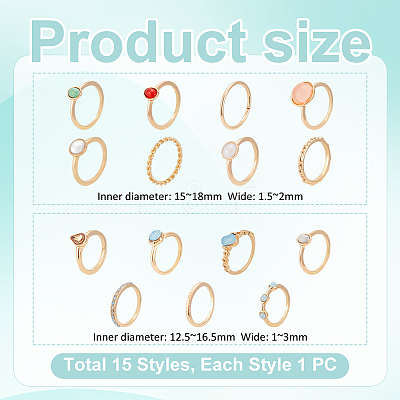2 Sets 2 Style Alloy Finger Rings Sets RJEW-UN0003-03G-1