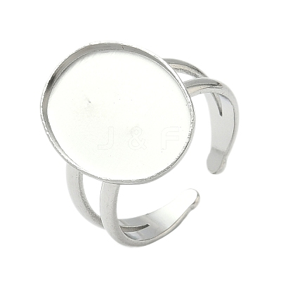 304 Stainless Steel Cuff Rings Components STAS-Z138-02P-01-1