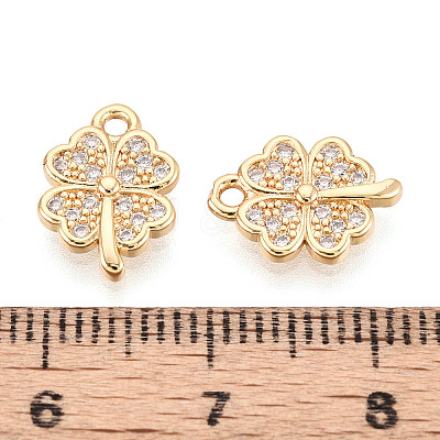 Brass Micro Pave Cubic Zirconia Charms KK-N263-117G-1