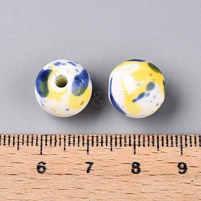 Glazed Porcelain Round Beads PORC-Q197-12mm-04-1