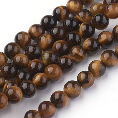 Natural Tiger Eye Beads Strands G-G099-6mm-5-1