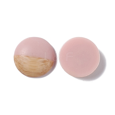 Two Tone Wood Grain Frosted Imitation Leather Style Resin Cabochons RESI-G053-01B-1