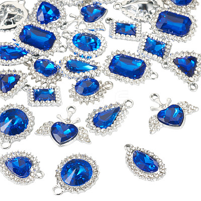 27Pcs 9 Styles Alloy Glass Pendants ALRI-TA0001-31-1