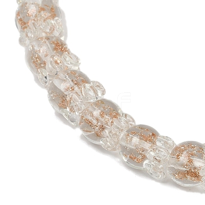 Gold Sand Lampwork Beads Strands LAMP-P069-02A-03-1