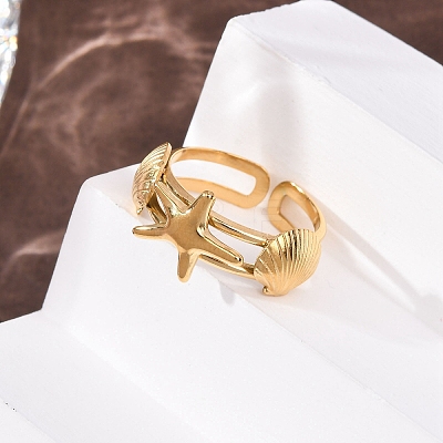 304 Stainless Steel Cuff Open Rings LS-RJEW-C151-03D-G-1