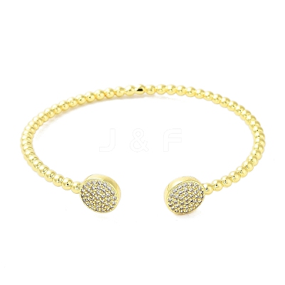 Brass Micro Pave Cubic Zirconia Cuff Bangles BJEW-E095-08G-1