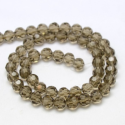 Faceted(32 Facets) Round Glass Beads Strands X-EGLA-J042-4mm-09-1